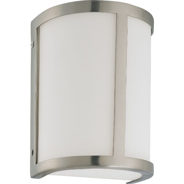 Nuvo Lighting 60/2868  Odeon - 1 Light Wall Sconce with Satin White Glass in Brushed Nickel Finish